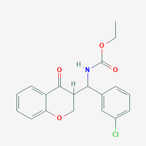 molecular formula C19H18ClNO4 B2407093 ethyl N-[(3-chlorophenyl)(4-oxo-3,4-dihydro-2H-chromen-3-yl)methyl]carbamate CAS No. 439111-08-7