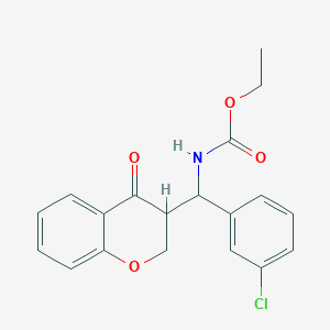 ethyl N-[(3-chlorophenyl)(4-oxo-3,4-dihydro-2H-chromen-3-yl)methyl]carbamate