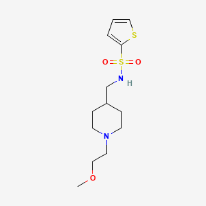 molecular formula C13H22N2O3S2 B2407095 N-((1-(2-methoxyethyl)piperidin-4-yl)methyl)thiophene-2-sulfonamide CAS No. 953258-46-3