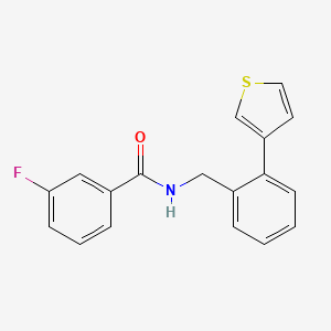 B2407106 3-fluoro-N-(2-(thiophen-3-yl)benzyl)benzamide CAS No. 1797638-08-4