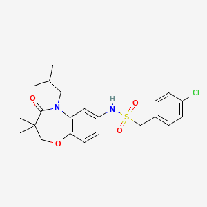 1-(4-chlorophenyl)-N-(5-isobutyl-3,3-dimethyl-4-oxo-2,3,4,5-tetrahydrobenzo[b][1,4]oxazepin-7-yl)methanesulfonamide