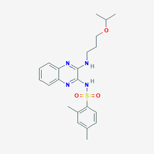 2,4-dimethyl-N-[3-(3-propan-2-yloxypropylamino)quinoxalin-2-yl]benzenesulfonamide