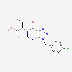 molecular formula C16H16ClN5O3 B2407112 methyl 2-{3-[(4-chlorophenyl)methyl]-7-oxo-3H,6H,7H-[1,2,3]triazolo[4,5-d]pyrimidin-6-yl}butanoate CAS No. 847384-00-3