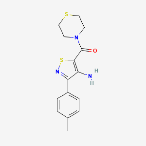 (4-Amino-3-(p-tolyl)isothiazol-5-yl)(thiomorpholino)methanone