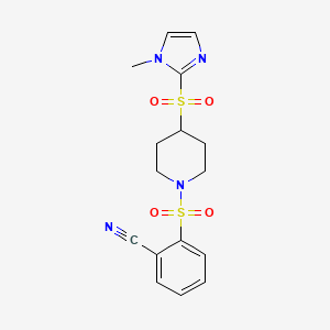 2-((4-((1-methyl-1H-imidazol-2-yl)sulfonyl)piperidin-1-yl)sulfonyl)benzonitrile