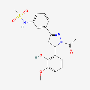 N-(3-(1-acetyl-5-(2-hydroxy-3-methoxyphenyl)-4,5-dihydro-1H-pyrazol-3-yl)phenyl)methanesulfonamide