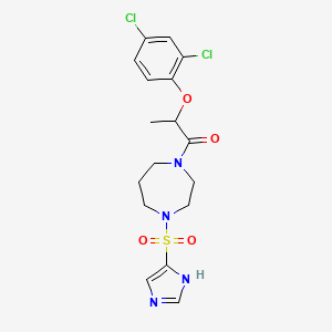 molecular formula C17H20Cl2N4O4S B2407176 1-(4-((1H-imidazol-4-yl)sulfonyl)-1,4-diazepan-1-yl)-2-(2,4-dichlorophenoxy)propan-1-one CAS No. 1904162-53-3