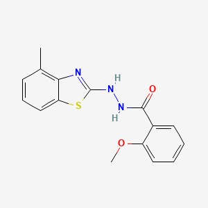 molecular formula C16H15N3O2S B2407191 2-methoxy-N'-(4-methyl-1,3-benzothiazol-2-yl)benzohydrazide CAS No. 851978-10-4