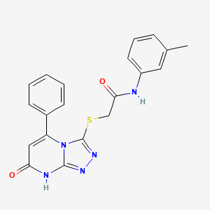 molecular formula C20H17N5O2S B2407201 N-(3-methylphenyl)-2-({7-oxo-5-phenyl-7H,8H-[1,2,4]triazolo[4,3-a]pyrimidin-3-yl}sulfanyl)acetamide CAS No. 894995-91-6