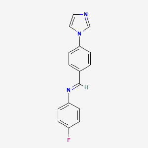 molecular formula C16H12FN3 B2407215 N-(4-fluorophenyl)-1-(4-imidazol-1-ylphenyl)methanimine CAS No. 900014-83-7