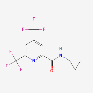 molecular formula C11H8F6N2O B2407230 N-cyclopropyl-4,6-bis(trifluoromethyl)pyridine-2-carboxamide CAS No. 1092344-94-9