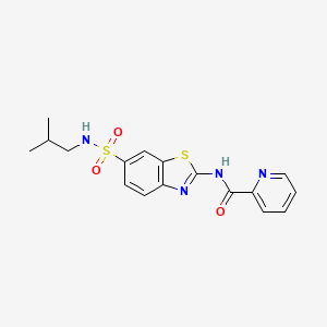 molecular formula C17H18N4O3S2 B2407344 N-[6-(2-methylpropylsulfamoyl)-1,3-benzothiazol-2-yl]pyridine-2-carboxamide CAS No. 868213-68-7