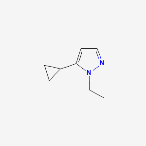molecular formula C8H12N2 B2407364 5-cyclopropyl-1-ethyl-1H-pyrazole CAS No. 1245822-76-7