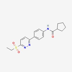 molecular formula C18H21N3O3S B2407373 N-(4-(6-(ethylsulfonyl)pyridazin-3-yl)phenyl)cyclopentanecarboxamide CAS No. 1005307-89-0