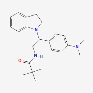molecular formula C23H31N3O B2407382 N-(2-(4-(dimethylamino)phenyl)-2-(indolin-1-yl)ethyl)pivalamide CAS No. 1005297-67-5