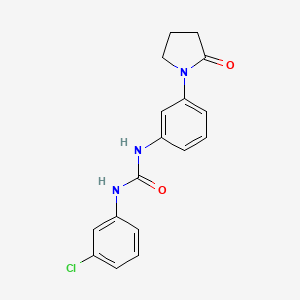molecular formula C17H16ClN3O2 B2407403 1-(3-Chlorophenyl)-3-[3-(2-oxopyrrolidin-1-yl)phenyl]urea CAS No. 922950-79-6