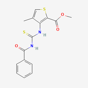 molecular formula C15H14N2O3S2 B2407458 Methyl 4-methyl-3-(((phenylcarbonylamino)thioxomethyl)amino)thiophene-2-carboxylate CAS No. 1023805-51-7