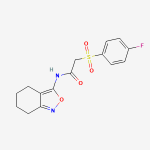 molecular formula C15H15FN2O4S B2407463 2-((4-fluorophenyl)sulfonyl)-N-(4,5,6,7-tetrahydrobenzo[c]isoxazol-3-yl)acetamide CAS No. 946370-59-8