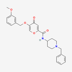molecular formula C26H28N2O5 B2407465 N-(1-benzylpiperidin-4-yl)-5-((3-methoxybenzyl)oxy)-4-oxo-4H-pyran-2-carboxamide CAS No. 1021209-98-2