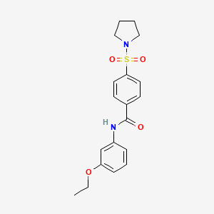molecular formula C19H22N2O4S B2407467 N-(3-ethoxyphenyl)-4-pyrrolidin-1-ylsulfonylbenzamide CAS No. 313646-32-1