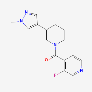molecular formula C15H17FN4O B2407505 (3-Fluoropyridin-4-yl)-[3-(1-methylpyrazol-4-yl)piperidin-1-yl]methanone CAS No. 2309586-25-0