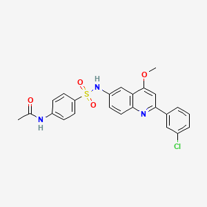 molecular formula C24H20ClN3O4S B2407531 N-(4-{[2-(3-chlorophenyl)-4-methoxyquinolin-6-yl]sulfamoyl}phenyl)acetamide CAS No. 1189461-64-0