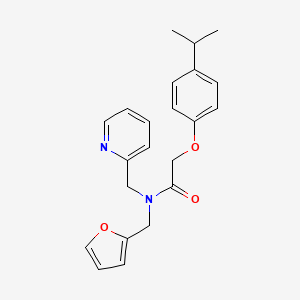 molecular formula C22H24N2O3 B2407540 N-(furan-2-ylmethyl)-2-(4-isopropylphenoxy)-N-(pyridin-2-ylmethyl)acetamide CAS No. 1286717-46-1