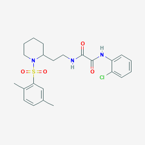 molecular formula C23H28ClN3O4S B2407577 N1-(2-chlorophenyl)-N2-(2-(1-((2,5-dimethylphenyl)sulfonyl)piperidin-2-yl)ethyl)oxalamide CAS No. 898461-39-7