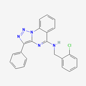 molecular formula C22H16ClN5 B2407585 N-[(2-chlorophenyl)methyl]-3-phenyl-[1,2,3]triazolo[1,5-a]quinazolin-5-amine CAS No. 866350-07-4