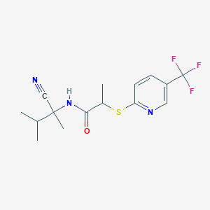 molecular formula C15H18F3N3OS B2407587 N-(1-cyano-1,2-dimethylpropyl)-2-{[5-(trifluoromethyl)pyridin-2-yl]sulfanyl}propanamide CAS No. 1111493-29-8