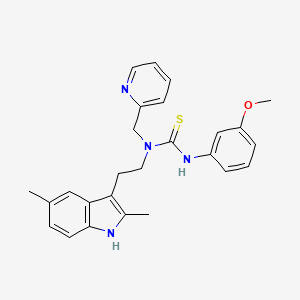 B2407614 1-[2-(2,5-dimethyl-1H-indol-3-yl)ethyl]-3-(3-methoxyphenyl)-1-(pyridin-2-ylmethyl)thiourea CAS No. 851971-91-0