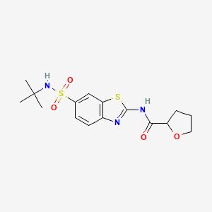 molecular formula C16H21N3O4S2 B2407616 N-[6-(tert-butylsulfamoyl)-1,3-benzothiazol-2-yl]oxolane-2-carboxamide CAS No. 692746-08-0