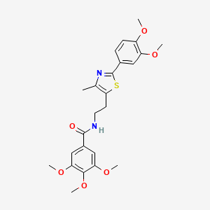 molecular formula C24H28N2O6S B2407635 N-(2-(2-(3,4-dimethoxyphenyl)-4-methylthiazol-5-yl)ethyl)-3,4,5-trimethoxybenzamide CAS No. 893997-45-0