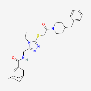 molecular formula C30H41N5O2S B2407696 N-[(5-{[2-(4-benzylpiperidin-1-yl)-2-oxoethyl]sulfanyl}-4-ethyl-4H-1,2,4-triazol-3-yl)methyl]adamantane-1-carboxamide CAS No. 476438-44-5