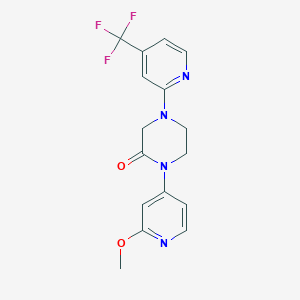 molecular formula C16H15F3N4O2 B2407720 1-(2-Methoxypyridin-4-yl)-4-[4-(trifluoromethyl)pyridin-2-yl]piperazin-2-one CAS No. 2380144-87-4