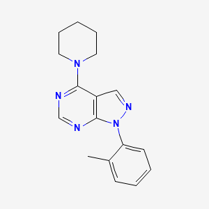 molecular formula C17H19N5 B2407722 1-(2-Methylphenyl)-4-piperidylpyrazolo[5,4-d]pyrimidine CAS No. 955306-12-4