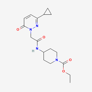 molecular formula C17H24N4O4 B2407738 ethyl 4-(2-(3-cyclopropyl-6-oxopyridazin-1(6H)-yl)acetamido)piperidine-1-carboxylate CAS No. 2034367-48-9