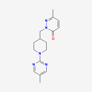 B2407758 6-Methyl-2-{[1-(5-methylpyrimidin-2-yl)piperidin-4-yl]methyl}-2,3-dihydropyridazin-3-one CAS No. 2201737-52-0