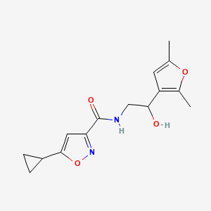 molecular formula C15H18N2O4 B2407817 5-cyclopropyl-N-[2-(2,5-dimethylfuran-3-yl)-2-hydroxyethyl]-1,2-oxazole-3-carboxamide CAS No. 2320896-36-2