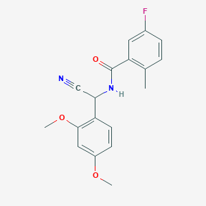 molecular formula C18H17FN2O3 B2407857 N-[Cyano-(2,4-dimethoxyphenyl)methyl]-5-fluoro-2-methylbenzamide CAS No. 1465341-93-8