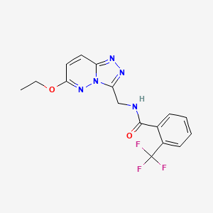 molecular formula C16H14F3N5O2 B2407871 N-((6-ethoxy-[1,2,4]triazolo[4,3-b]pyridazin-3-yl)methyl)-2-(trifluoromethyl)benzamide CAS No. 2034416-99-2