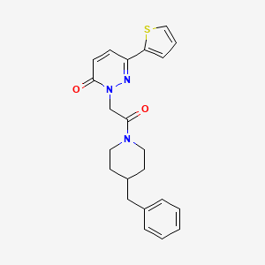molecular formula C22H23N3O2S B2407884 2-(2-(4-benzylpiperidin-1-yl)-2-oxoethyl)-6-(thiophen-2-yl)pyridazin-3(2H)-one CAS No. 1246043-76-4