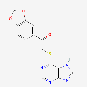molecular formula C14H10N4O3S B2408012 1-(1,3-benzodioxol-5-yl)-2-(7H-purin-6-ylsulfanyl)ethanone CAS No. 941252-63-7