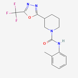 molecular formula C16H17F3N4O2 B2408014 N-(2-Methylphenyl)-3-[5-(trifluoromethyl)-1,3,4-oxadiazol-2-yl]piperidine-1-carboxamide CAS No. 1421585-06-9