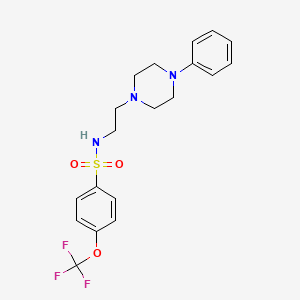 molecular formula C19H22F3N3O3S B2408019 N-(2-(4-phenylpiperazin-1-yl)ethyl)-4-(trifluoromethoxy)benzenesulfonamide CAS No. 1210597-70-8