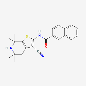 B2408076 N-(3-cyano-5,5,7,7-tetramethyl-4,5,6,7-tetrahydrothieno[2,3-c]pyridin-2-yl)-2-naphthamide CAS No. 864860-45-7