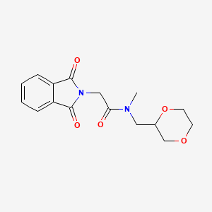 molecular formula C16H18N2O5 B2408108 N-((1,4-dioxan-2-yl)methyl)-2-(1,3-dioxoisoindolin-2-yl)-N-methylacetamide CAS No. 1421527-03-8