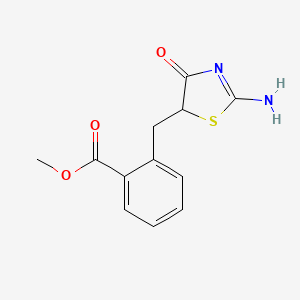 molecular formula C12H12N2O3S B2408169 Methyl 2-((2-amino-4-oxo-4,5-dihydrothiazol-5-yl)methyl)benzoate CAS No. 790719-55-0