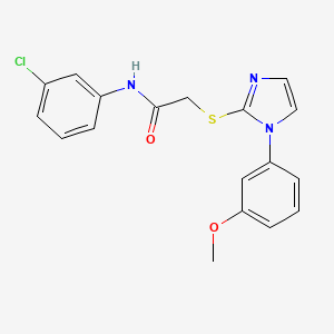 molecular formula C18H16ClN3O2S B2408175 N-(3-chlorophenyl)-2-{[1-(3-methoxyphenyl)-1H-imidazol-2-yl]sulfanyl}acetamide CAS No. 851132-42-8