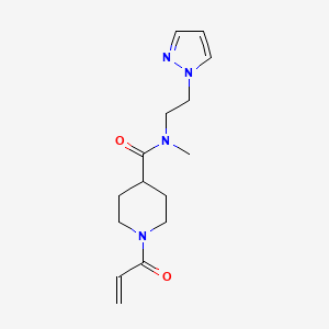 B2408222 N-Methyl-1-prop-2-enoyl-N-(2-pyrazol-1-ylethyl)piperidine-4-carboxamide CAS No. 2361897-67-6